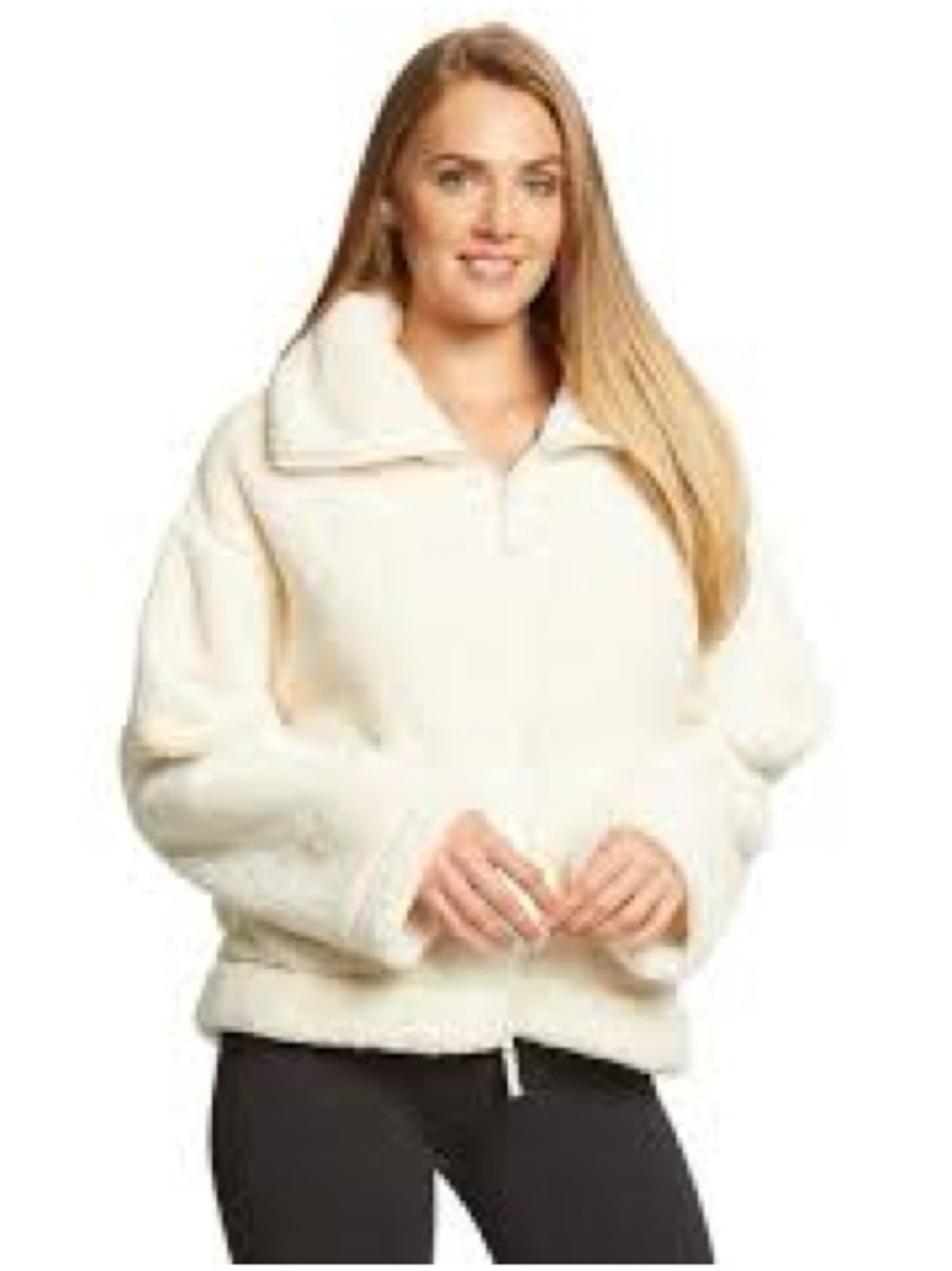 Free People Movement Dazed Fleece Jacket in the Ivory Sz S.